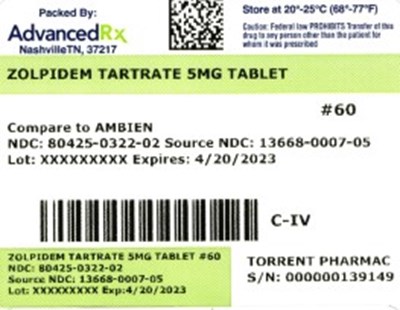 Label 2 (Zolpidem Tartrate 5mg 80425 0322 02)